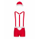 Еротичний костюм Obsessive Mr Claus L/XL - демонстрація шапочки з помпоном, її розмір та дизайн