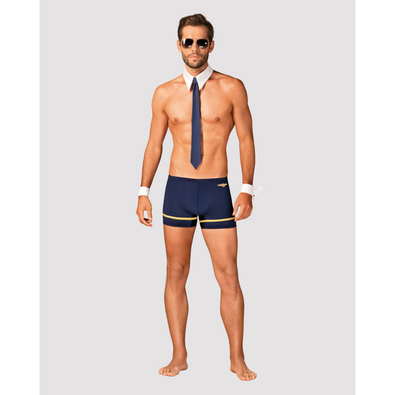 Еротичний костюм Obsessive Pilotman set L/XL - вид збоку, демонстрація крою