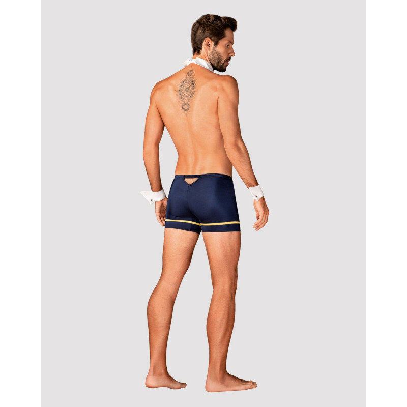 Еротичний костюм Obsessive Pilotman set 2XL/3XL: вигляд ззаду з манжетами