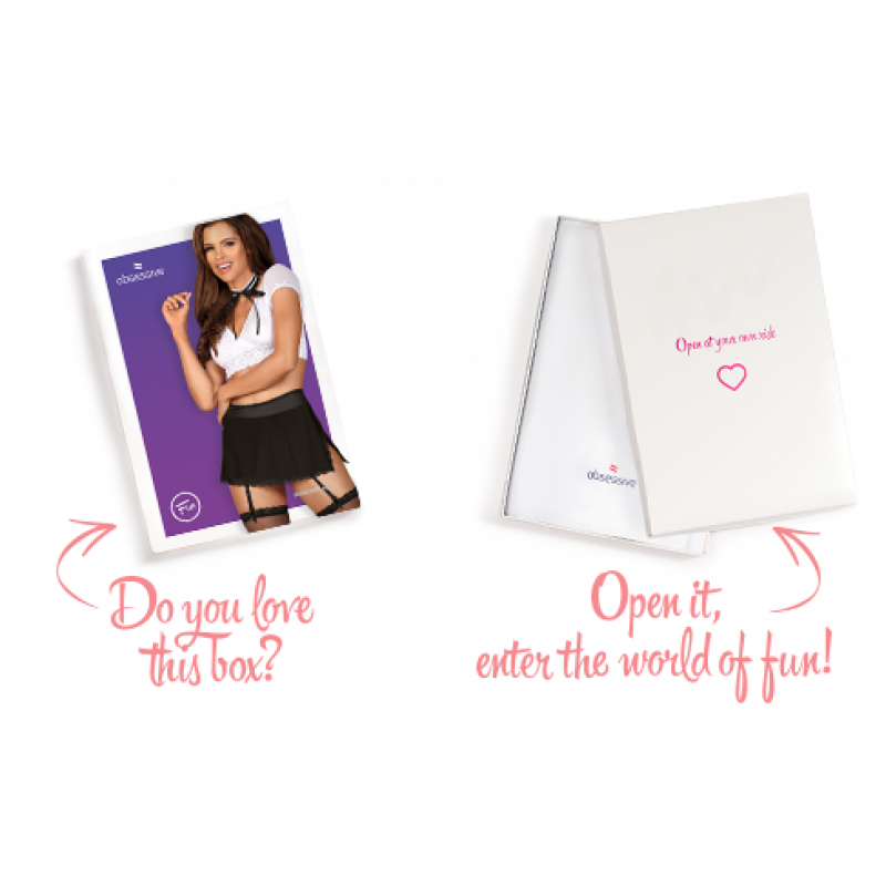 Еротичний костюм секретарки Obsessive Secretary suit - фото ззаду, акцент на вирізі та оздобленні