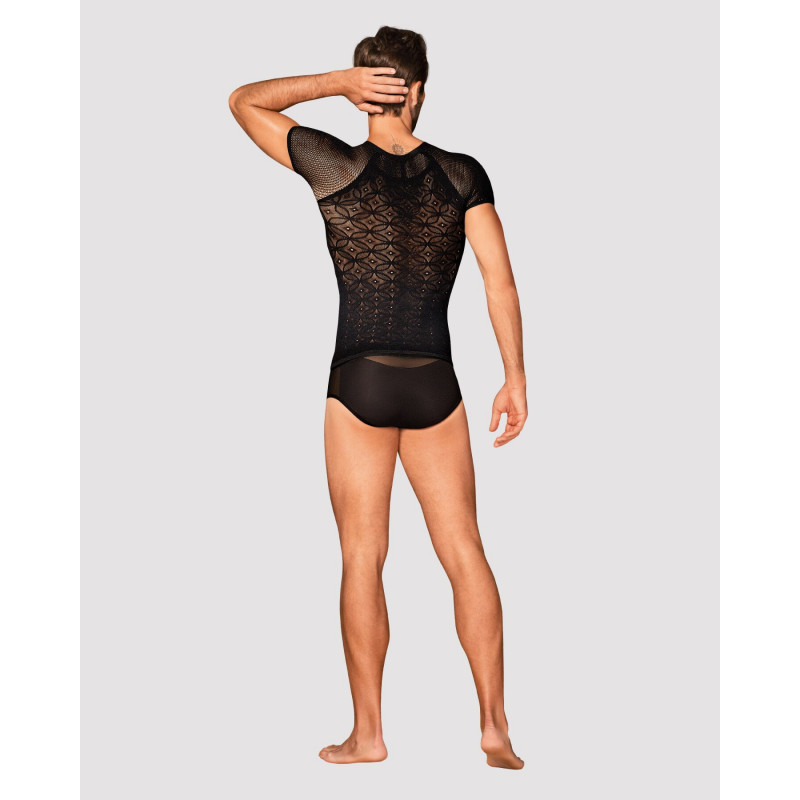 Текстура напівпрозорої тканини чоловічої футболки Obsessive T102