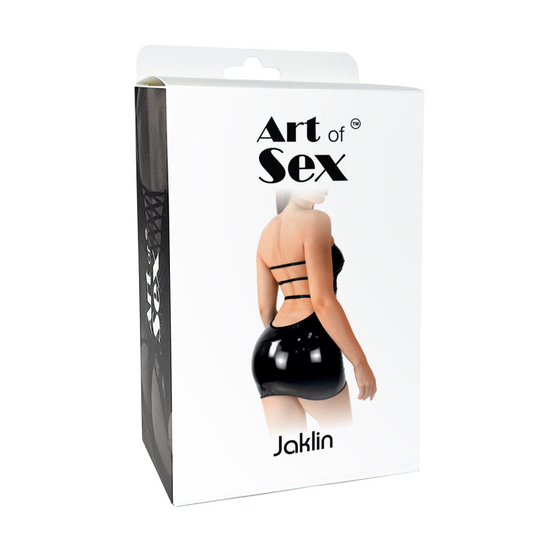 Текстура глянцевого вінілу чорної сукні Art of Sex Jaklin