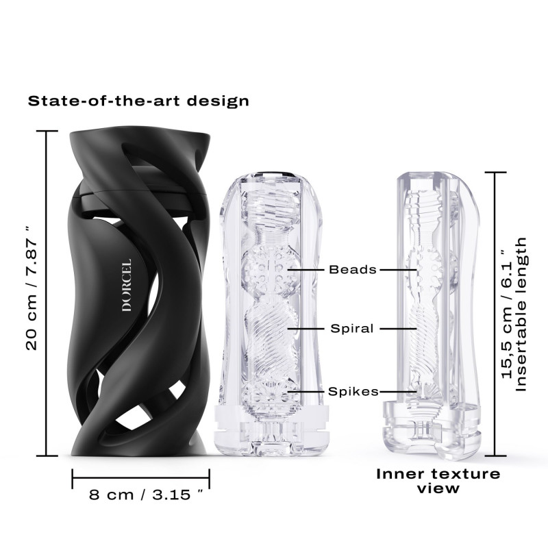 Детальний вигляд текстури матеріалу мастурбатора Dorcel DEEP BLOW