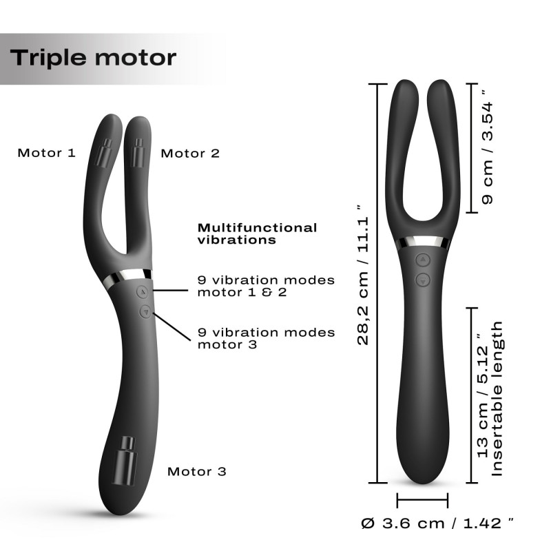 Вібратор Dorcel INFINITE JOY Black – демонструється функціональність, кнопки керування