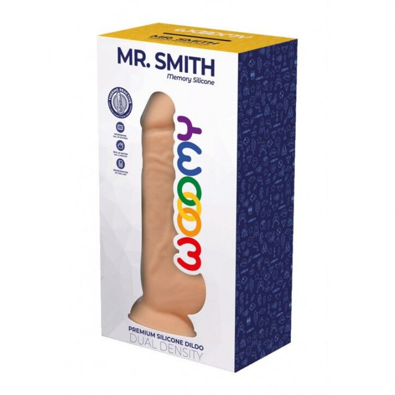 Упаковка силіконового фалоімітатора Wooomy Mr.Smith 17,5 см