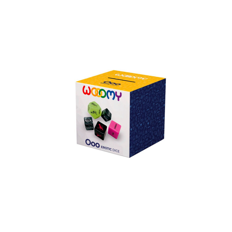 Набір кубиків Wooomy Ooo 5 Dice Set в дії: демонстрація різноманітності зображень на гранях
