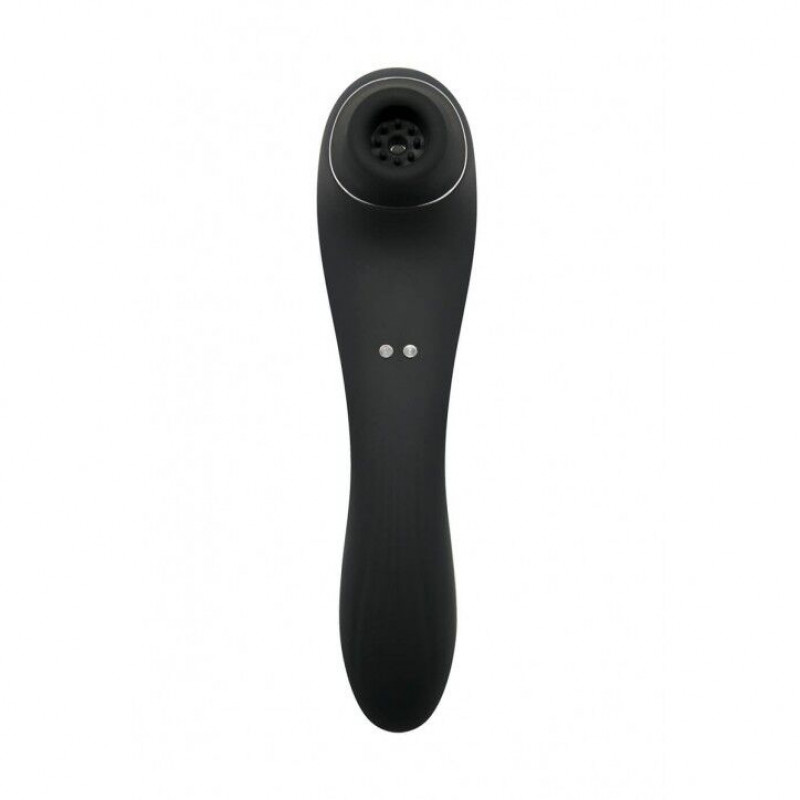 Кліторальний вакуумний стимулятор Wooomy Smoooch Чорний - вигляд збоку