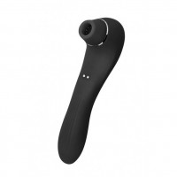 Вакуумный стимулятор Wooomy Smoooch Black с вибрацией и отсосом