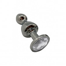 Анальна пробка металева Wooomy Lollypop Double Ball Metal Plug M, діаметр 3,1 см, довжина 9,4 см