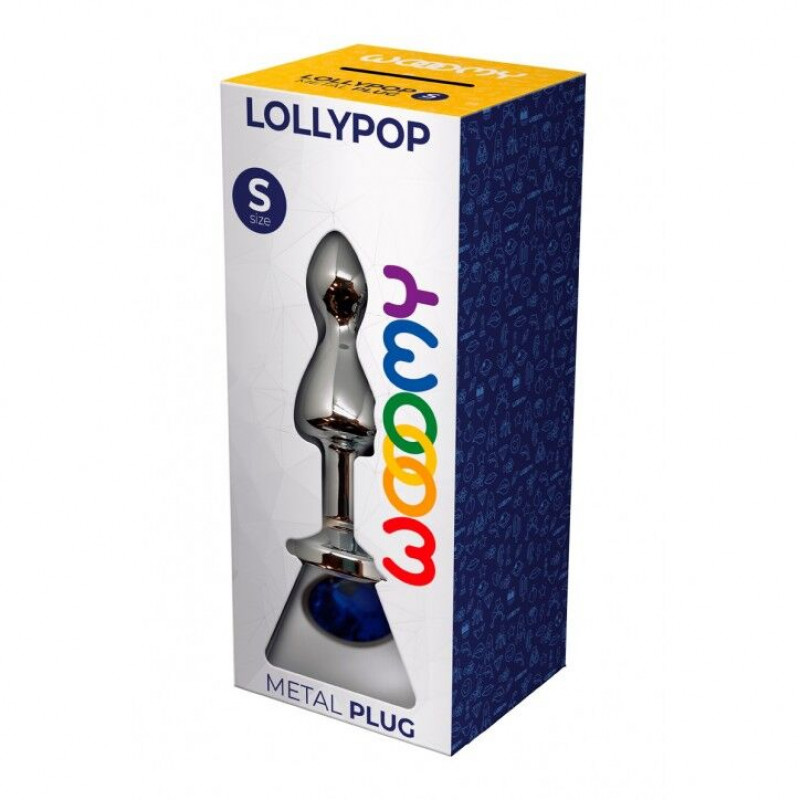 Упаковка анальної пробки Wooomy Lollypop Double Ball Metal Plug Blue S: Елегантний дизайн бренду Wooomy