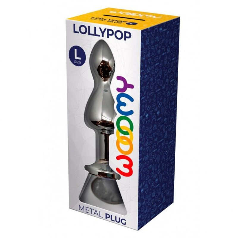 Упаковка металевої анальної пробки Wooomy Lollypop Double Ball Metal Plug L - елегантна та дискретна, ідеально для подарунка