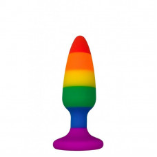 Анальна пробка силіконова Wooomy Hiperloo Rainbow Plug S, діаметр 2,4 см, довжина 9 см