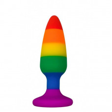 Силіконова анальна пробка Wooomy Hiperloo Rainbow Plug M, 2,9х11 см