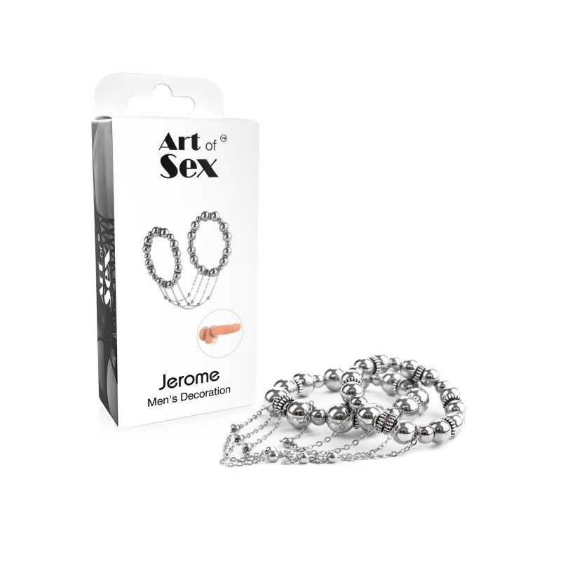 Текстура срібної сексуальної прикраси Art of Sex - Jerome