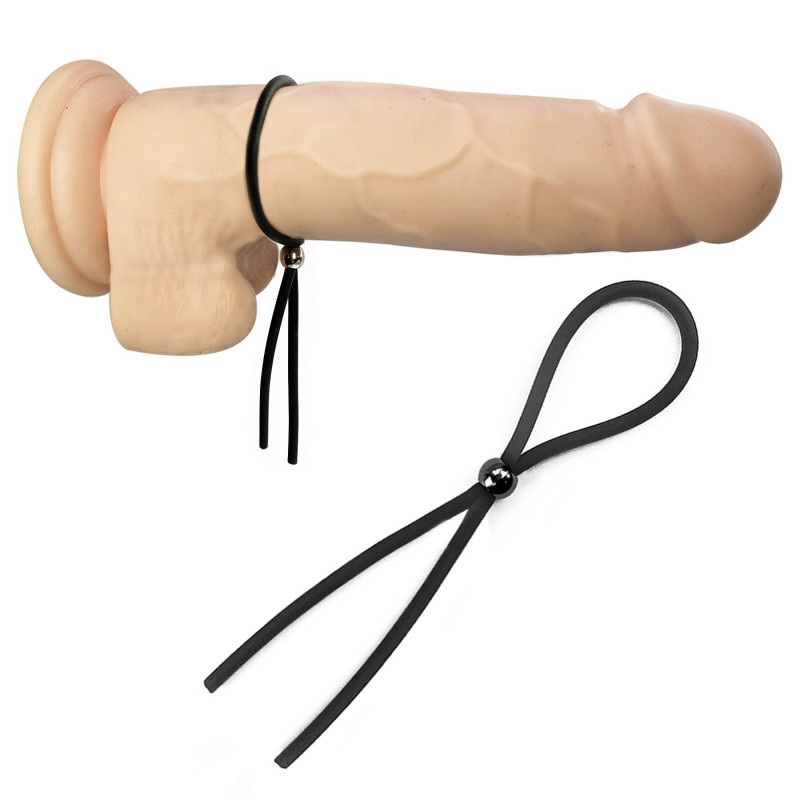 Ерекційне кільце Art of Sex Lasso A, вид збоку, демонстрація регульованого ремінця