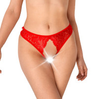 Мереживні трусики з відкритим доступом Art of Sex - Mia, L-2XL, Червоний