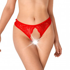 Мереживні трусики з відкритим доступом Art of Sex - Mia, L-2XL, Червоний — Keks-Hub