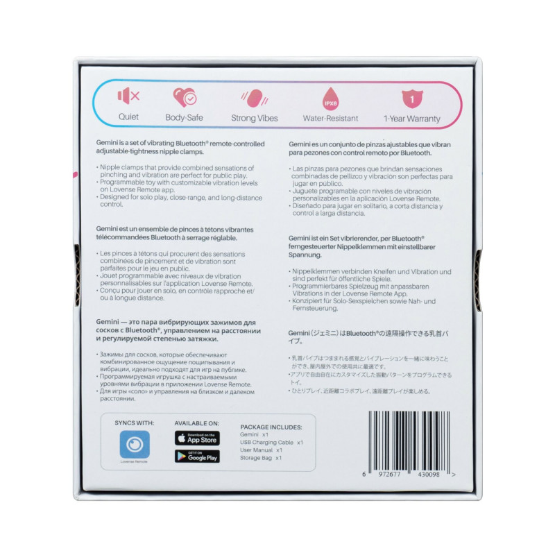  Lovense Gemini: смарт-вібратор для грудей, комплектація та аксесуари