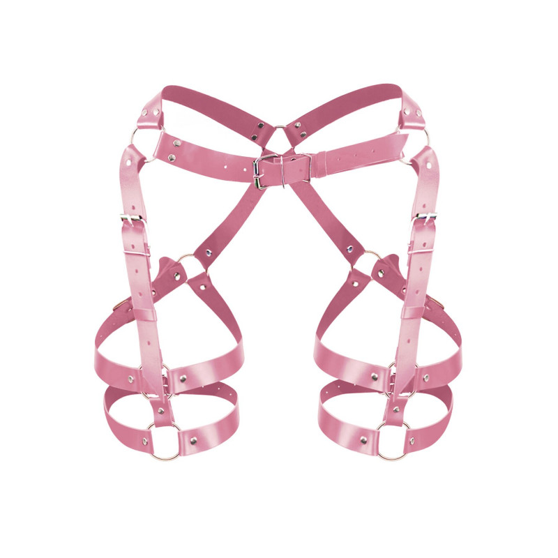 Текстура натуральної рожевої шкіри на гартерах Art of Sex Claire, м'яка та гладка поверхня