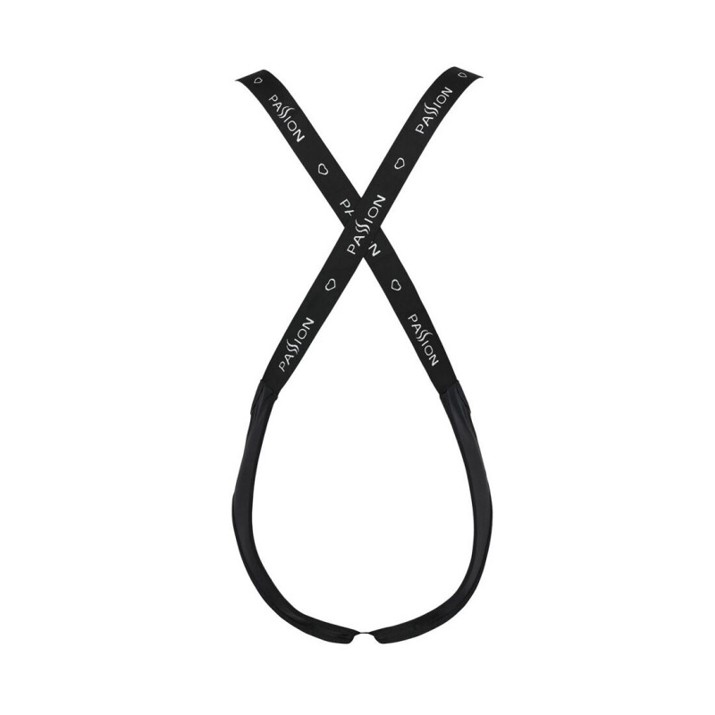 Чоловіче відкрите боді Passion BRUNO 027 XXL/XXXL Black - на моделі, демонстрація