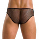 Чоловічі труси-сліпи Passion SLIP RICHARD 035 S/M Black, детальний вигляд екошкіри та сітки