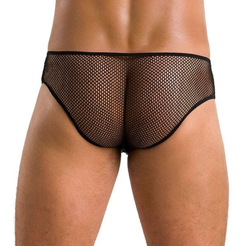 Чоловічі труси Passion 035 SLIP RICHARD Black, вид збоку, демонстрація крою