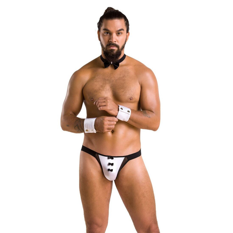 Текстура матеріалу комплекту чоловічої еротичної білизни Passion ALFRED 036 S/M Black