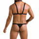 Комплект чоловічої білизни Passion 039 SET ANDREW стринги шлейки L/XL Black - вигляд збоку, акцент на крій