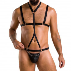 Комплект чоловічої білизни Passion ANDREW 039 SET зі стрепами, стринги, XXL/XXXL Black — Keks-Hub