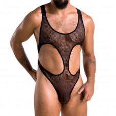 Чоловіче боді Passion 040 LEON S/M Black, сітка, резинки — Keks-Hub