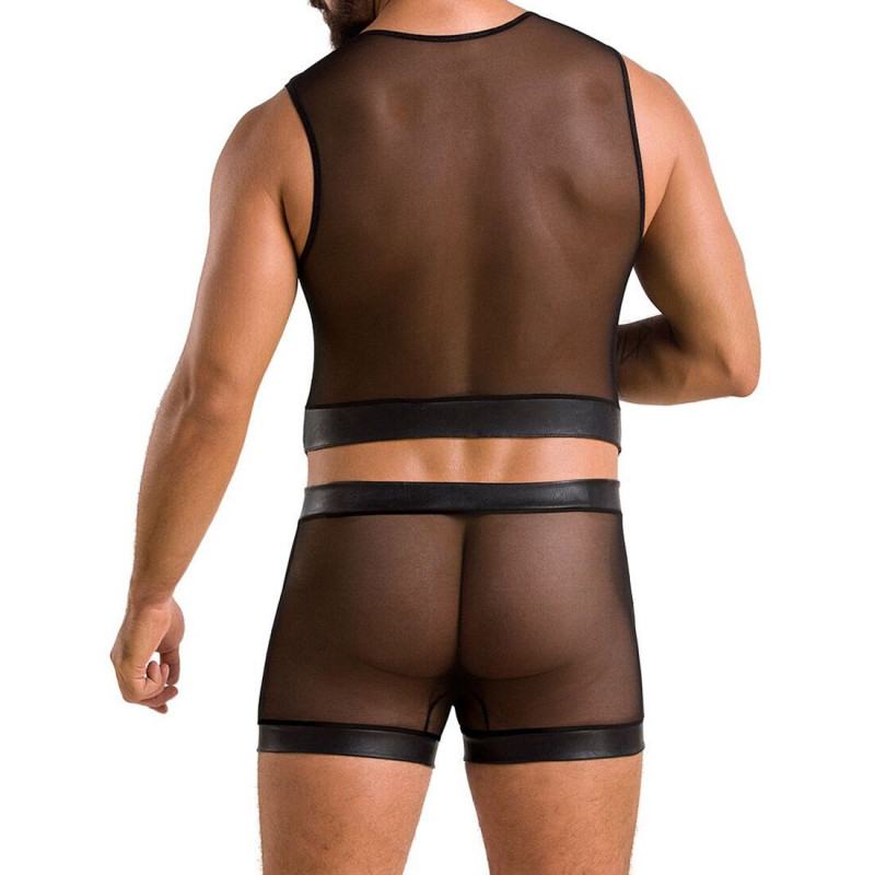 Вигляд збоку чоловічого комплекту білизни Passion 053 SET WILLIAM Black XXL/XXXL