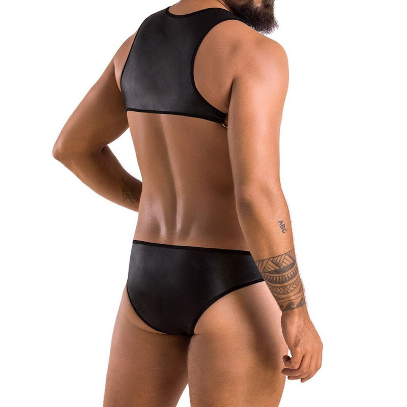 Чоловіче боді Passion 056 ADAM Black XXL/XXXL, вид збоку, акцент на крій