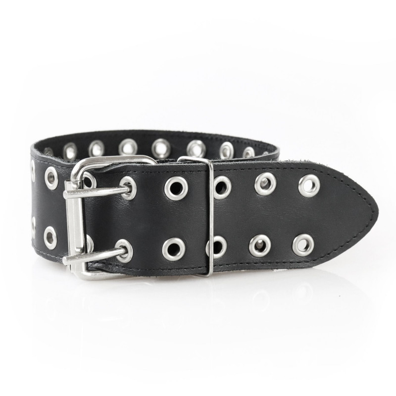 Нашийник Art of Sex Tessa, чорна натуральна шкіра, сучасний стиль