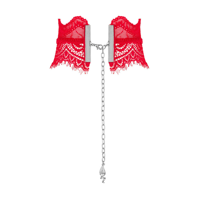 Чокер Obsessive Bergamore, вид сбоку, демонстрирующий ширину и посадку на шее