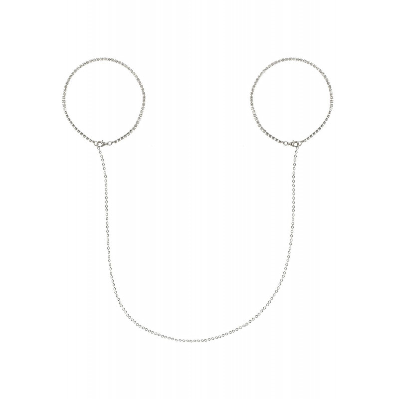 Детальний вигляд ланцюжка-наручника Obsessive Bijou 907 збоку, демонструє текстуру металу та огранку каменів