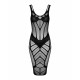 Стилізація напівпрозорої сукні міді Obsessive D609 dress чорна, образ