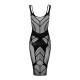 Зворотний бік напівпрозорої сукні міді Obsessive D609 dress чорна