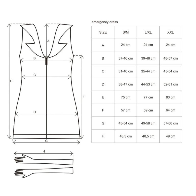 Упаковка эротического костюма медсестры Obsessive Emergency dress S/M: элегантная коробка, идеальный подарок