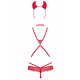 Еротичний костюм Obsessive Evilia teddy L/XL чорний з червоним - упаковка бренду Obsessive
