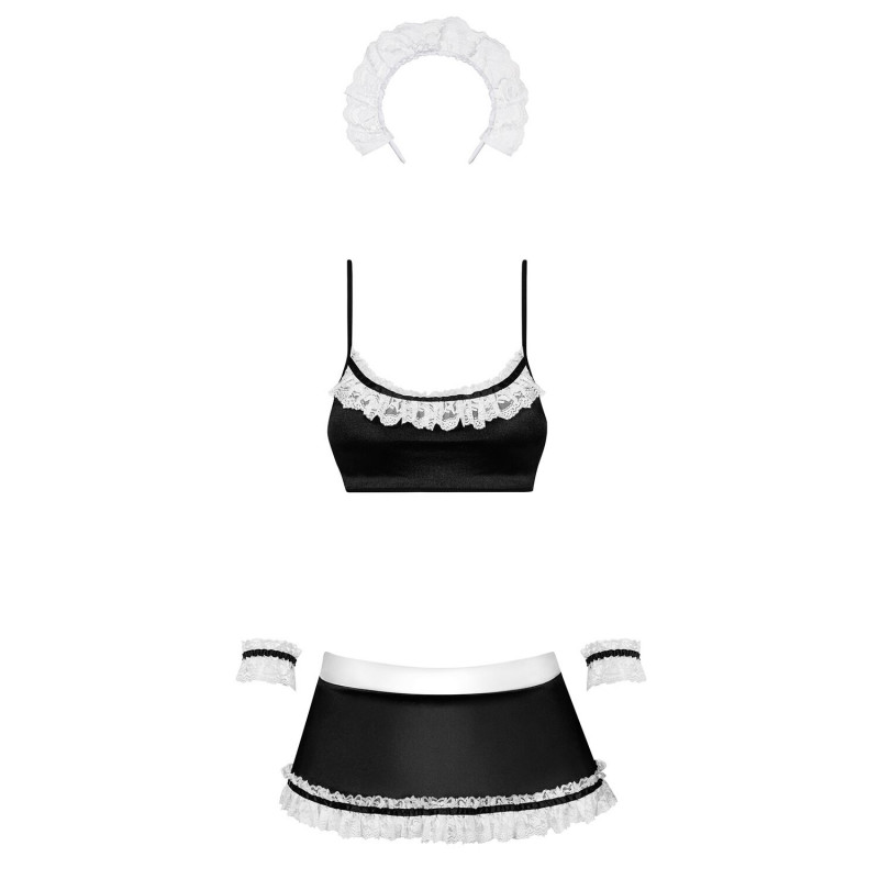 Упаковка еротичного костюма покоївки Obsessive Maid set S/M, чорний