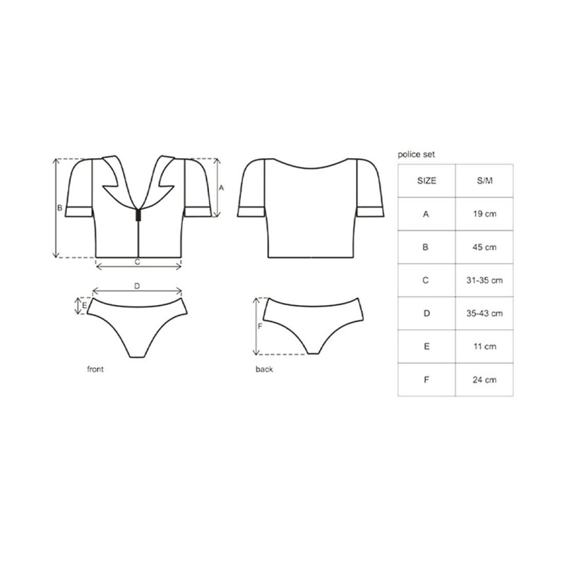 Еротичний костюм поліцейського Obsessive Police set S/M - упаковка та якість бренду Obsessive