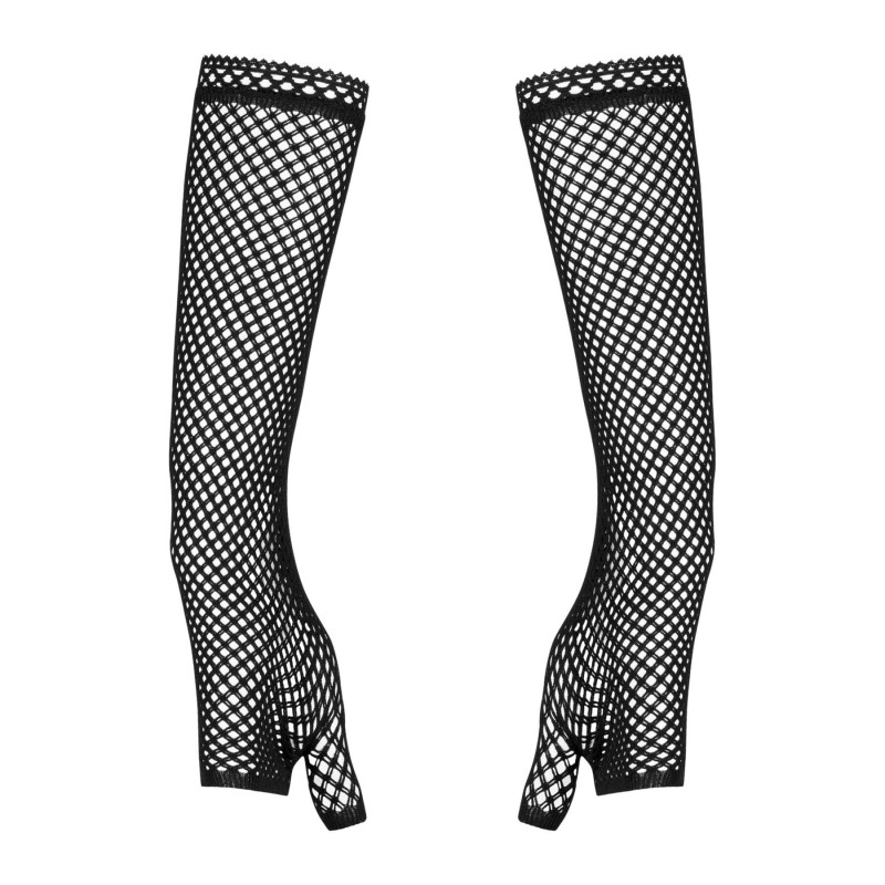 Сітчасті мітенки Obsessive Darkie mittens, чорні, детальний вигляд текстури сітки