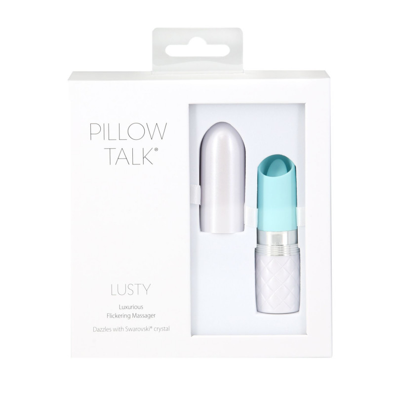 Вібратор Pillow Talk Lusty Luxurious Flickering Massager Teal - в руках користувача
