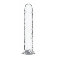 Прозрачный фаллоимитатор ADDICTION Vertical Dong 8″, присоска, диаметр 3,8 см, с вибропулей