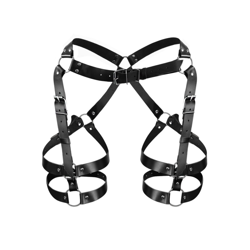 Текстура натуральної чорної шкіри гартерів Art of Sex Claire