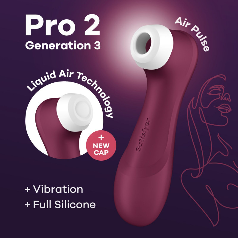 Satisfyer Pro 2 Generation 3 Liquid Air: вид збоку, демонструє ергономічний дизайн