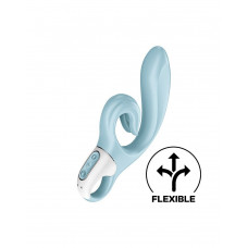 Вібратор-кролик Satisfyer Love Me Blue, гнучкий, з потрійним кінчиком — Keks-Hub