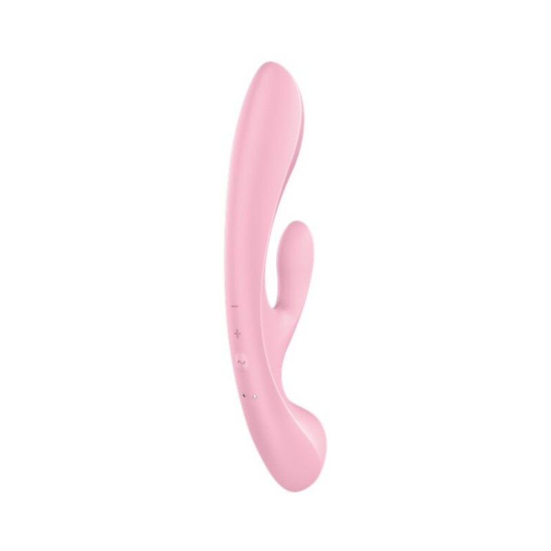 Satisfyer Triple Oh Pink: крупний план текстури силіконового покриття, що забезпечує м'якість