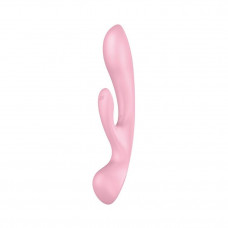 Двосторонній вібратор-кролик Satisfyer Triple Oh Pink, 3 мотори, руків’я-масажер — Keks-Hub