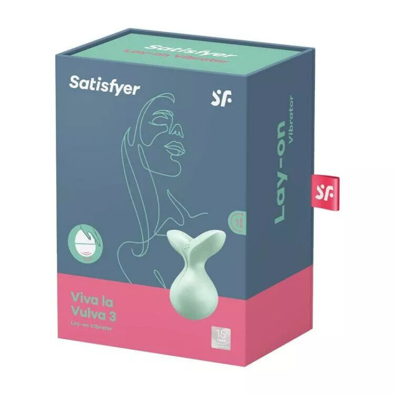 Мінівібромасажер Satisfyer Viva la Vulva 3 М'ятний у дії (ілюстрація)